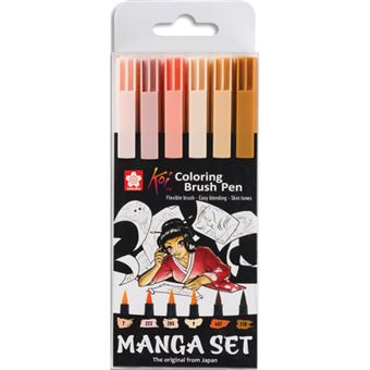 Etui de 6 stylos Sakura Manga Koi Colouring Brush - 1