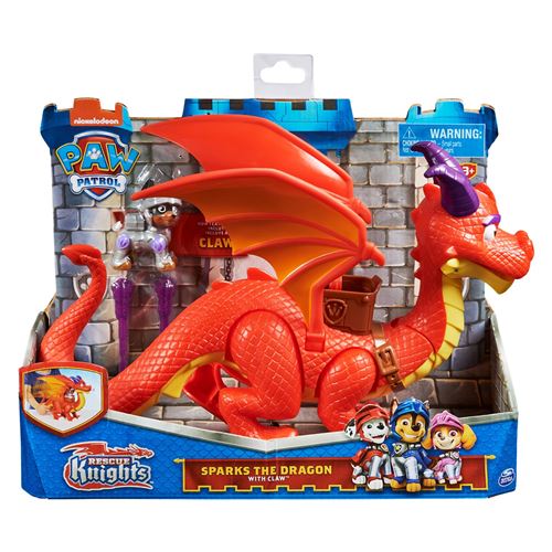 Figurines Pat Patrouille Sparks Le dragon et Claw Rescue Knights