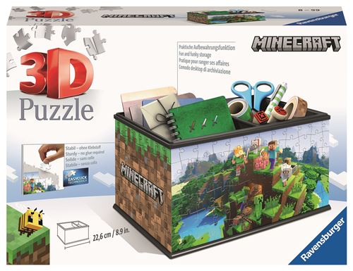 Puzzle 3D Ravensburger Boîte De Rangement Minecraft 216 Pièces