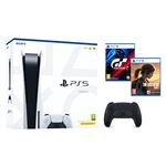 Pack Console Sony PS5 Standard + Dualsense noire + Gran Turismo 7 + The Last of Us Part I