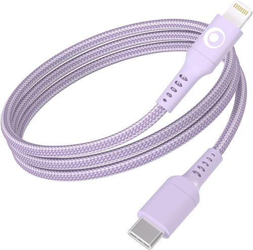 Câble tressé BigBen Connected USB-C vers Lightning 1,2 m Violet