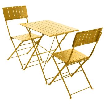 Table de jardin Hespéride pliante Nasca Jaune Moutarde