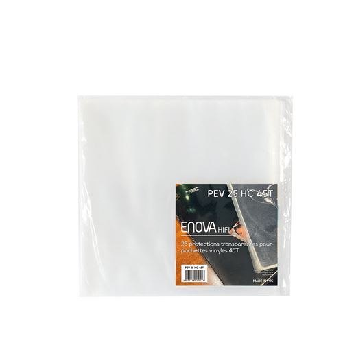 Pack De 25 Pochettes Enova Hifi PEV 25 HC 45T – Pour Disques Vinyle 45 Tours