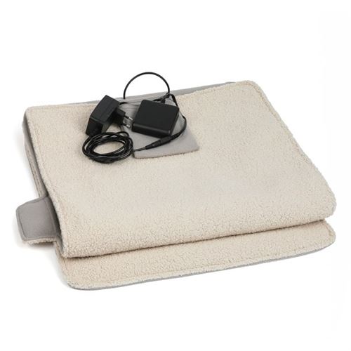 Coussin chauffant en sherpa Confort Zone 15229140 Ecru