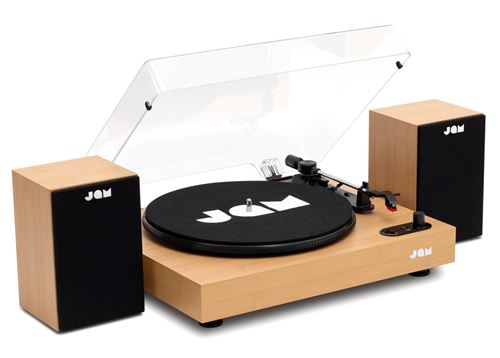 Platine vinyle JAM Bois avec paire d''enceintes