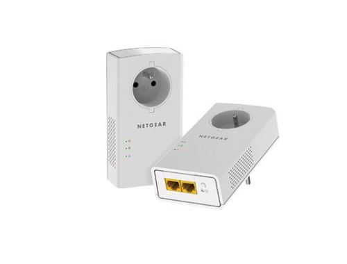 Kit de 2 CPL PLP2000 2000 Mbps - Prise filtrée intégrée et 2 Ports Gigabit - Netgear