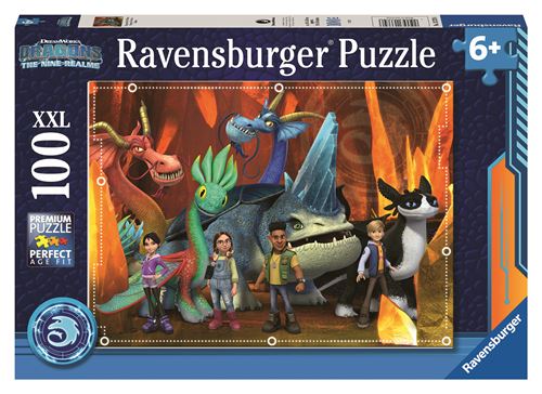 Puzzle Ravensburger Dresseurs De Dragon Les Neuf Royaumes 100 Pièces XXL