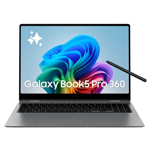 PC Portable Samsung Galaxy Book5 Pro 360 écran tactile 16 120Hz Copilot+ Intel® Core™ Ultra 7 16 Go RAM 512 Go SSD Anthracite