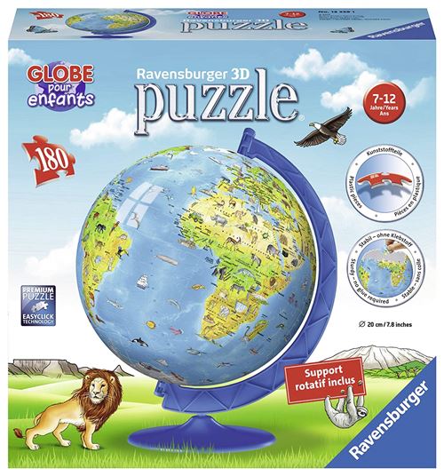 Puzzle 3D 180 pièces Globe Ravensburger