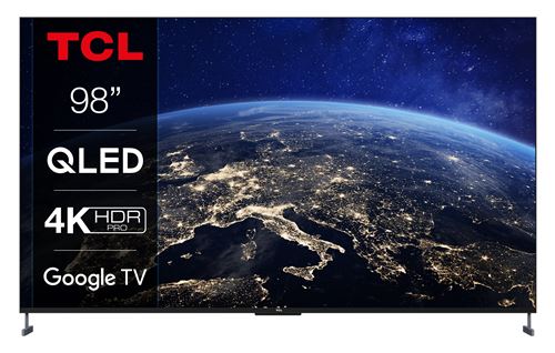 TCL 98C735 - 98 diagonale klasse (97.5 zichtbaar) - C735 Series led-achtergrondverlichting lcd-tv - QLED - Smart TV - Android TV - 4K UHD (2160p) 3840 x 2160 - HDR - direct brandende led, Quantum Dot - aluminium