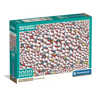 Puzzle compact 1000 pièces Clementoni Impossible Hello Kitty Puzzle compact 1000 pièces Clementoni Impossible Hello Kitty