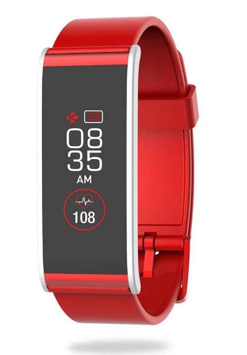 Tracker d'activité MyKronoz ZeFit 4 HR Rouge et argent avec capteur de rythme cardiaque