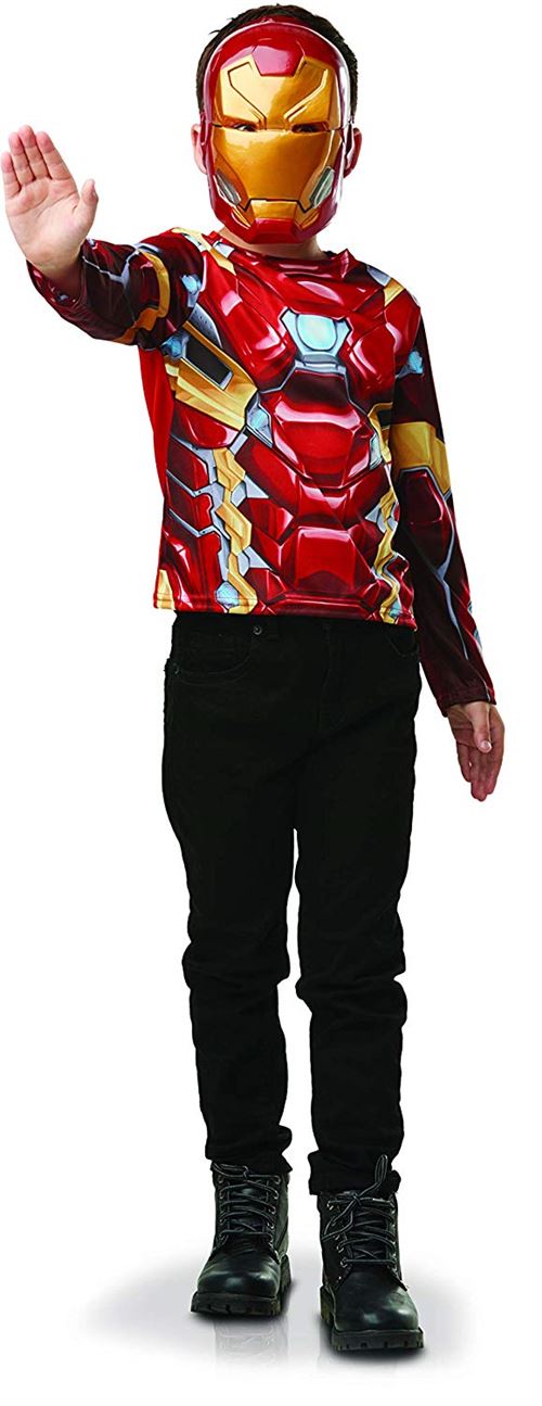 T-Shirt et Masque d'Iron Man pour adulte - Avengers - Taille au choix -  Jour de Fête - Déguisements adulte thème Films & Séries - Top Thèmes  déguisement