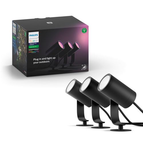 Kit de 3 Spots extérieur Philips Hue Lily Anthracite 8W