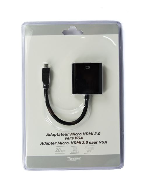 Adaptateur Temium Micro HDMI Mâle vers VGA Femelle
