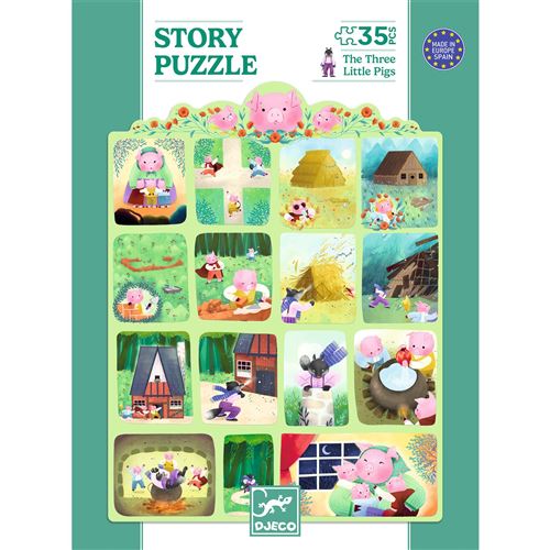 Djeco Puzzle 35 Pièces Les Trois Petits Cochons