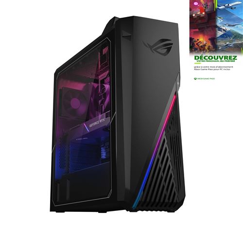 PC Gaming Asus GA15DK-R5800X029T AMD Ryzen 7 16 Go RAM 1 To SSD Noir + 1 mois d'abonnement Xbox Game Pass