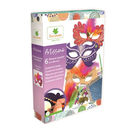 Faujas Kit Créatif Au Sycomore Artissimo 6 Masques À Gratter Et À Décorer