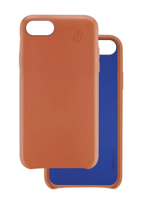 Coque Beetle Case en Cuir Grainée Orange pour iPhone 6, 7 et 8