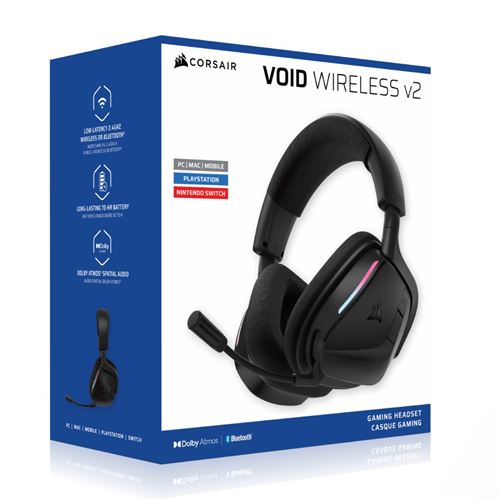 Casque Gaming Corsair VOID SANS FIL – Dolby Atmos, Micro Omni-Directionnel - vue 2