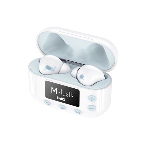 Ecouteurs sans fil True Wireless avec MP3 Dijx M-Usik Blanc