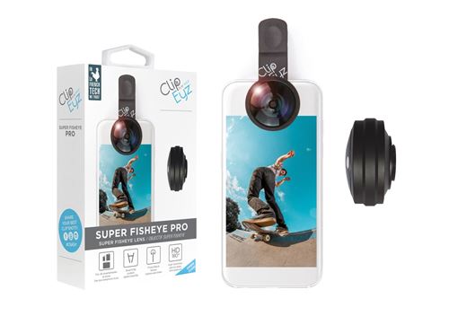 Objectif caméra pour smartphone Clipeyz Super Fisheye Noir