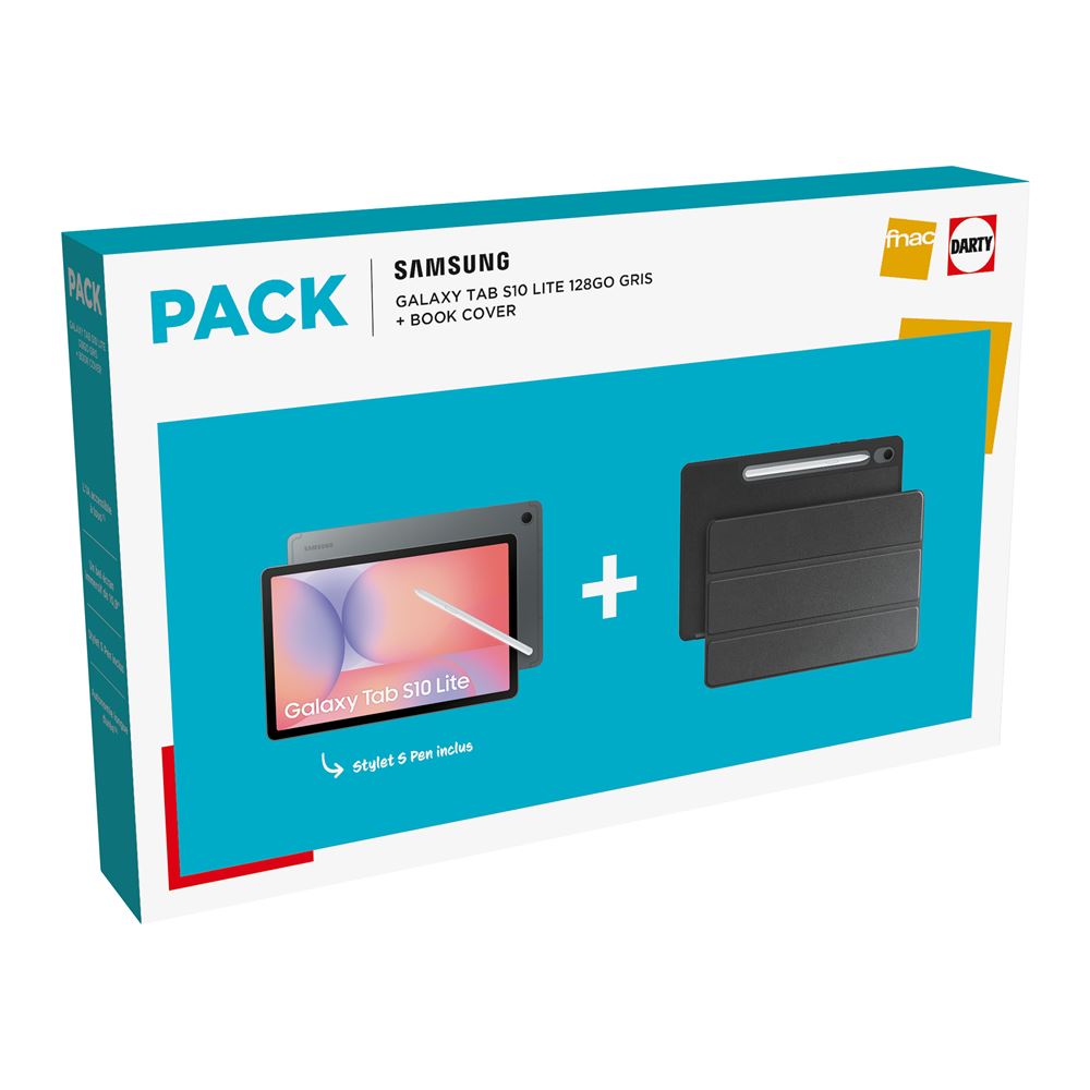 Pack Tablette Tactile Samsung Galaxy Tab S10 Lite 10,9" Wi-Fi 128 Go Anthracite + Book Cover
