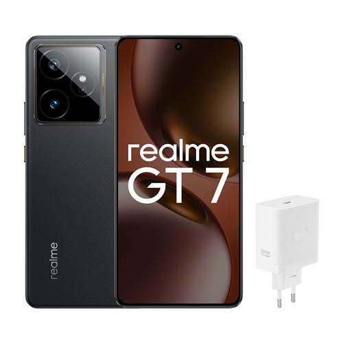Pack Smartphone Realme GT7 6,78 5G Nano SIM 512 Go Noir avec chargeur Realme 120 W