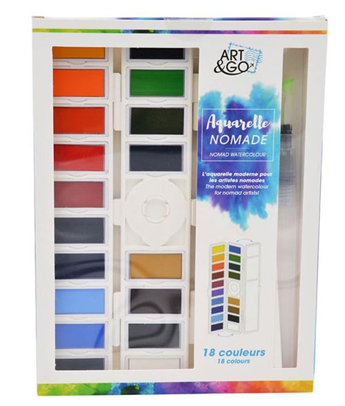 Aquarelle Oz Palette Nomade Accordéon ART & GO 18 couleurs