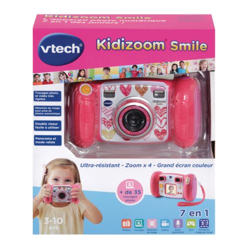 Vtech Kidizoom Smile Fototoestel Roos - [ Artikel bestemd voor de Franse markt (niet verkrijgbaar in het Nederlands)]