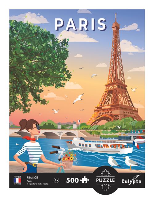 Puzzle 500 pièces Paris Évasion Vintage au Bord de la Seine Neuf - vue 2