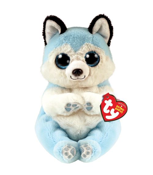 Peluche Ty Beanie Bellies Thunder le husky 15 cm Bleu