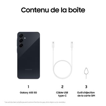 Smartphone Samsung Galaxy A55 6,6" 5G Nano SIM 128 Go Bleu nuit