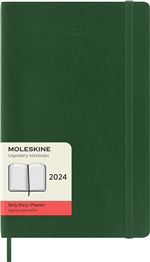 Agenda civil journalier Moleskine 2024 12 mois Grand Format Couverture Souple Vert