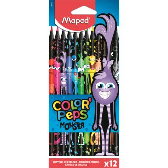 Etui de 12 crayons de couleur Maped Color'Peps Monster - Crayon de couleur  - Achat & prix