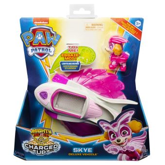 Véhicule et figurine Paw Patrol Skye Mighty Pups Charged Up