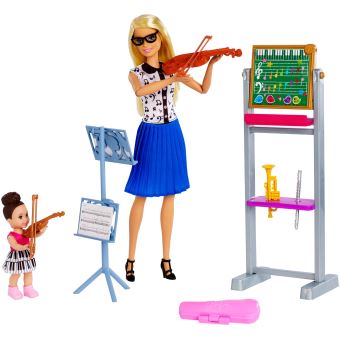 Barbie Métiers Studio de Musique, coffret avec accessoires à thème