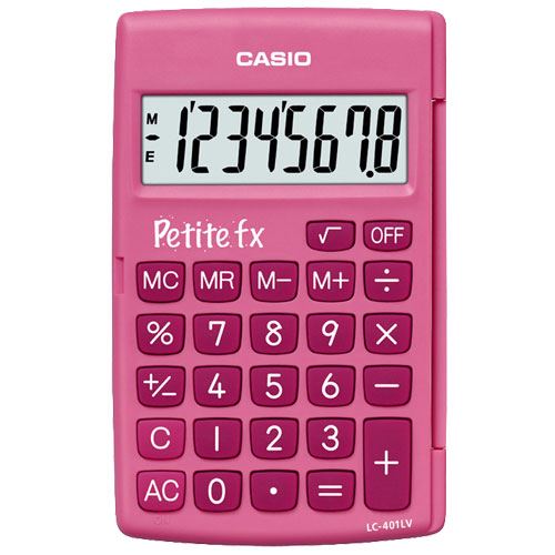 Calculatrice 4 opérations Casio Petite FX Rose