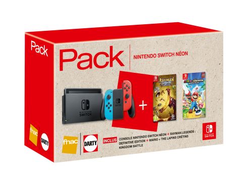 Pack Fnac Nintendo Switch Néon + Mario et Les Lapins Crétins