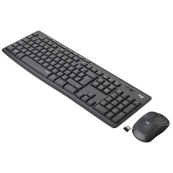 Logitech MK295 Silent - Ensemble clavier et souris - sans fil - 2.4 GHz - AZERTY - Hollandais - graphite