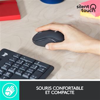 Logitech MK295 Silent - Ensemble clavier et souris - sans fil - 2.4 GHz - AZERTY - Hollandais - graphite