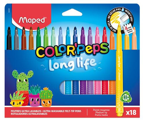 Maped Fasermaler COLOR, PEPS Long Life, 18er Kartonetui