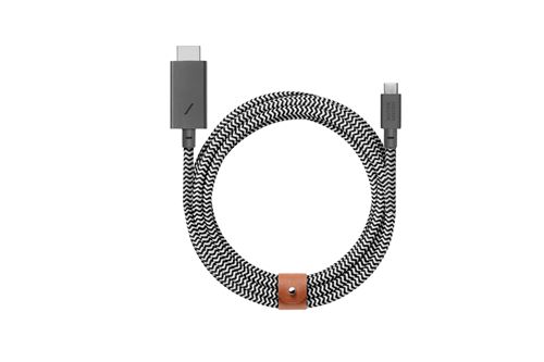 Câble Native Union USB C vers HDMI 3 m Noir et Blanc