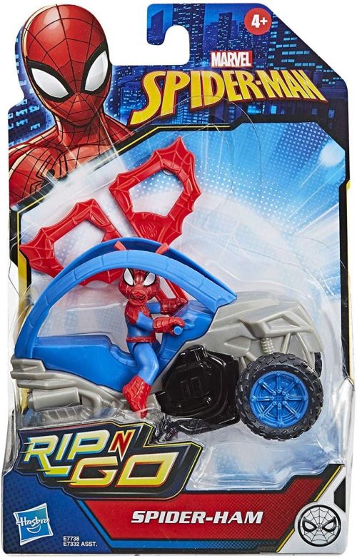 Figurine Marvel Spider-Man Spider-Ham 15 cm et véhicule