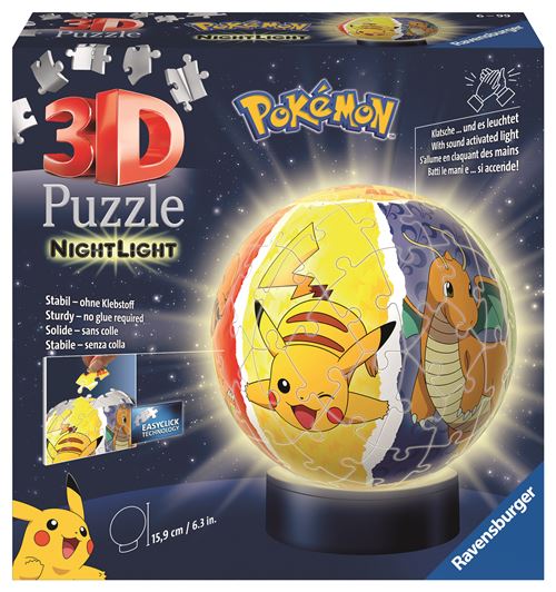 Puzzle 3D Ball 72 pièces lumineux : Pokémon Ravensburger France - vue 4