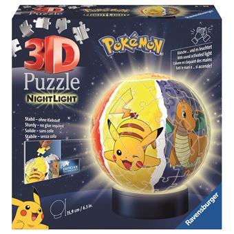 Puzzle 3D Ravensburger Ball Pokémon illuminé 72 pièces