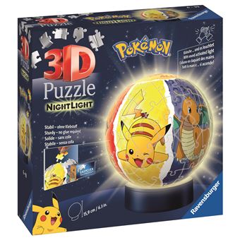 Puzzle 3D Ravensburger Ball Pokémon illuminé 72 pièces