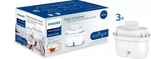 Pack de 3 filtres pour carafes filtrantes Philips Mayflower AWP211 Blanc