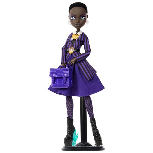 Monster High x Mercredi Bianca Barclay Poupée à Collectionner en Uniforme de pensionnaire de Nevermore avec amulette de sirène Sac à Dos et Socle pour poupée JDR71