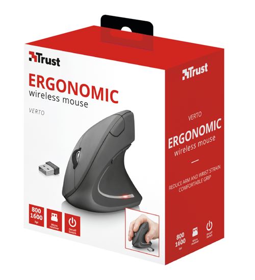 Trust VOXX Souris ergonomique Bluetooth, radio optique noir 9 Boutons 2400  dpi ergonomique, câble amovible, molette i - Conrad Electronic France